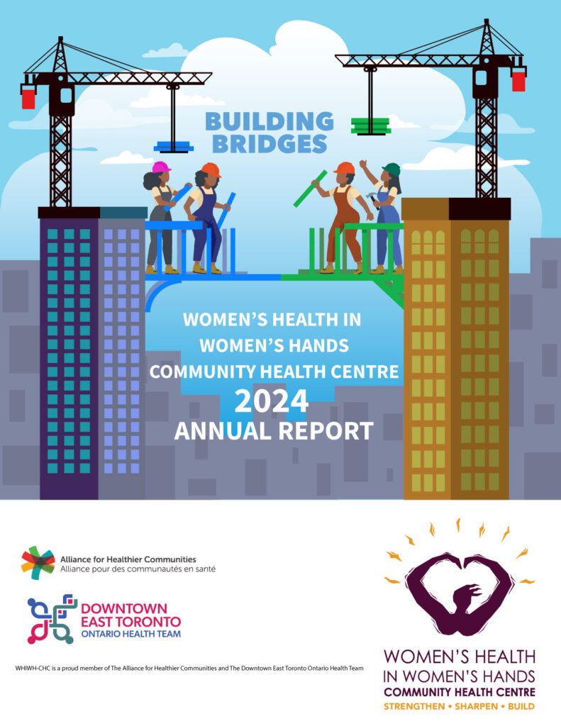 Cover of the 2024 Annual report depicting an illustration of a construction site with female construction workers